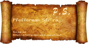 Pfefferman Sára névjegykártya