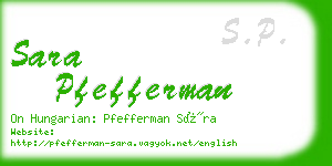 sara pfefferman business card